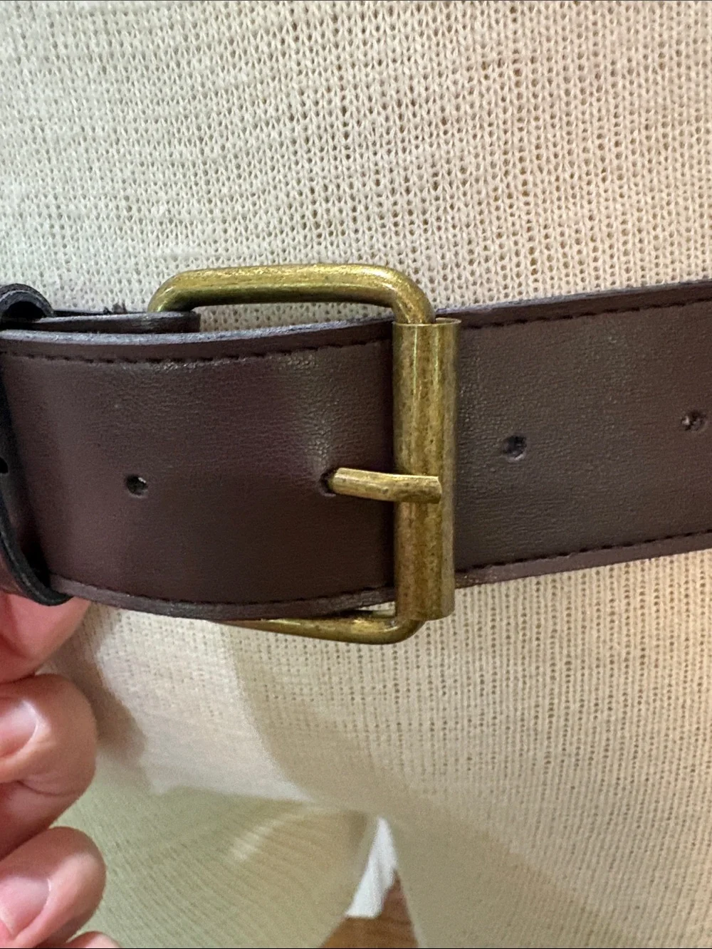 Boho brown  woven manmade material festival wide  belt